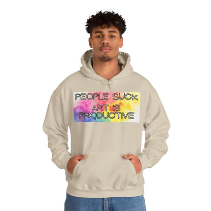 People Suck. Art is Productive. Unisex Heavy Blend™ Hooded Sweatshirt