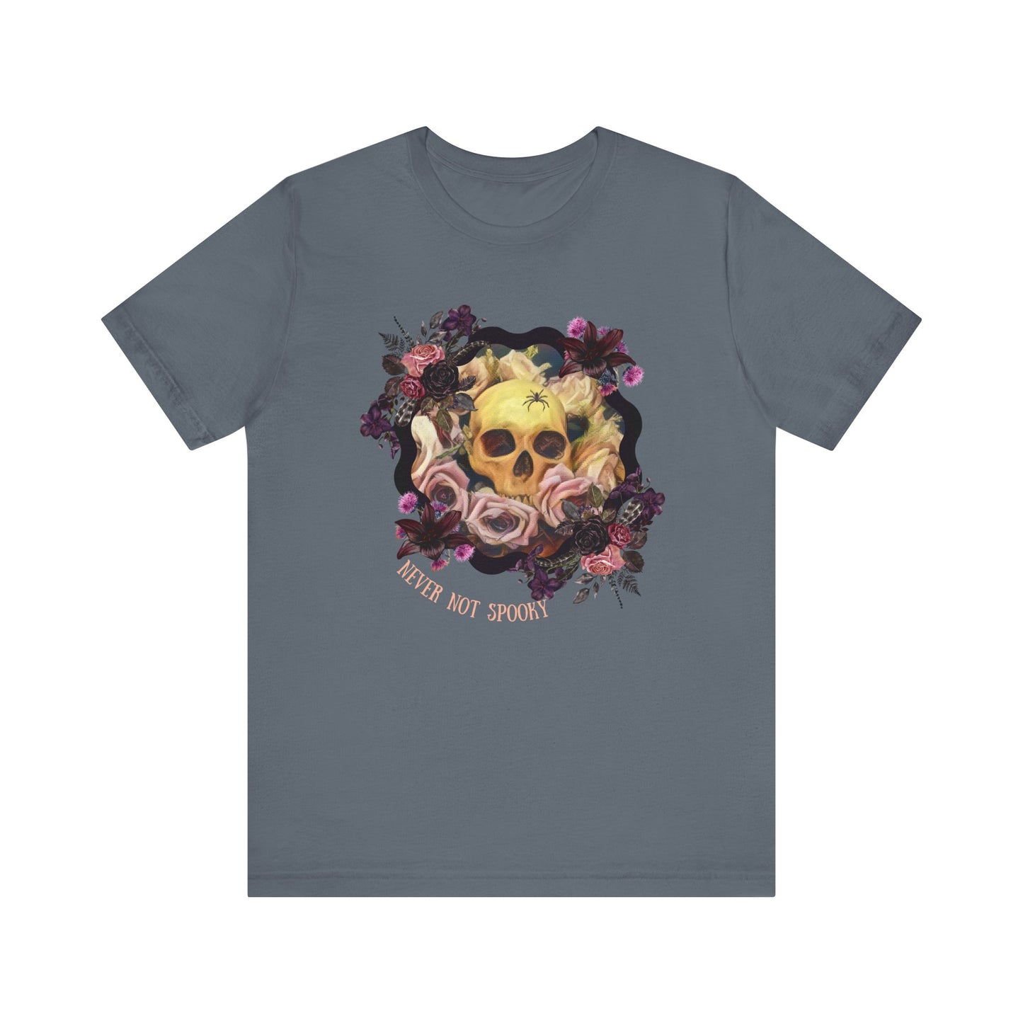 Never Not Spooky - Flower Skull Unisex Jersey Short Sleeve Tee