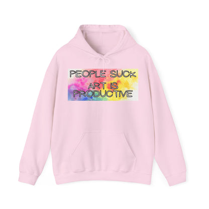 People Suck. Art is Productive. Unisex Heavy Blend™ Hooded Sweatshirt