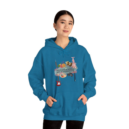 Peopling is awful. Art is productive. Unisex Heavy Blend™ Hooded Sweatshirt