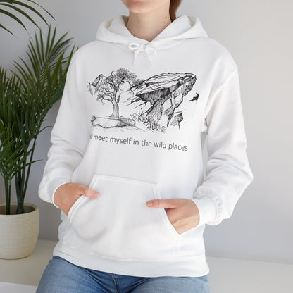 I will meet myself in the wild places - Climber Unisex Heavy Blend™ Hooded Sweatshirt