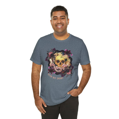 Never Not Spooky - Flower Skull Unisex Jersey Short Sleeve Tee