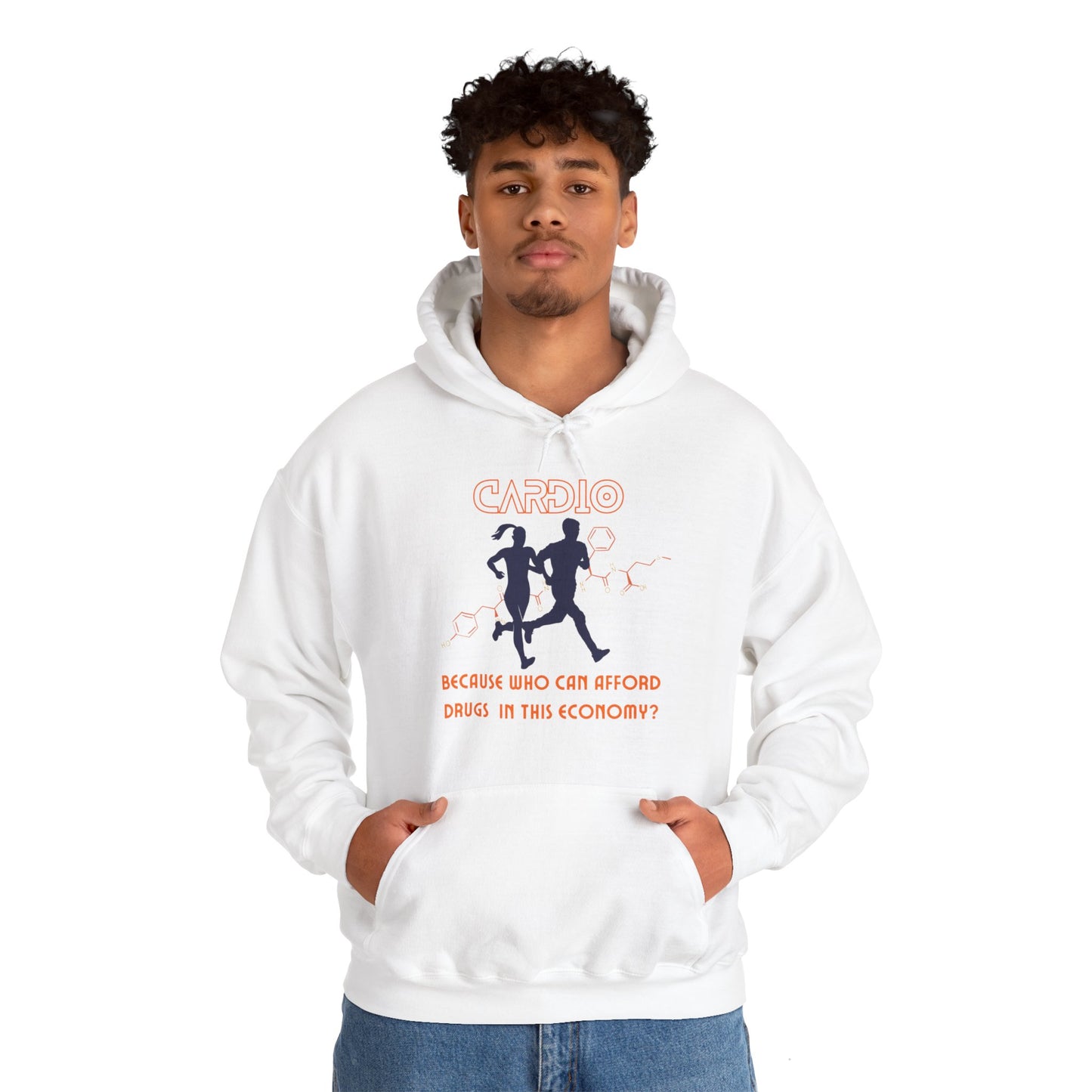 Cardio is Cheaper Than Drugs Unisex Heavy Blend™ Hooded Sweatshirt