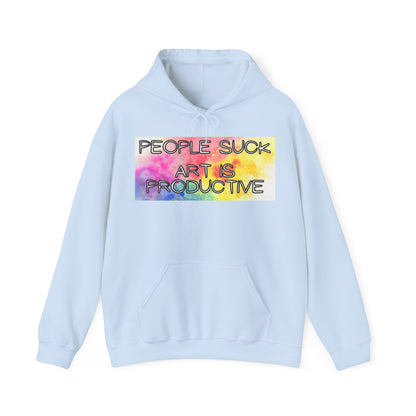 People Suck. Art is Productive. Unisex Heavy Blend™ Hooded Sweatshirt