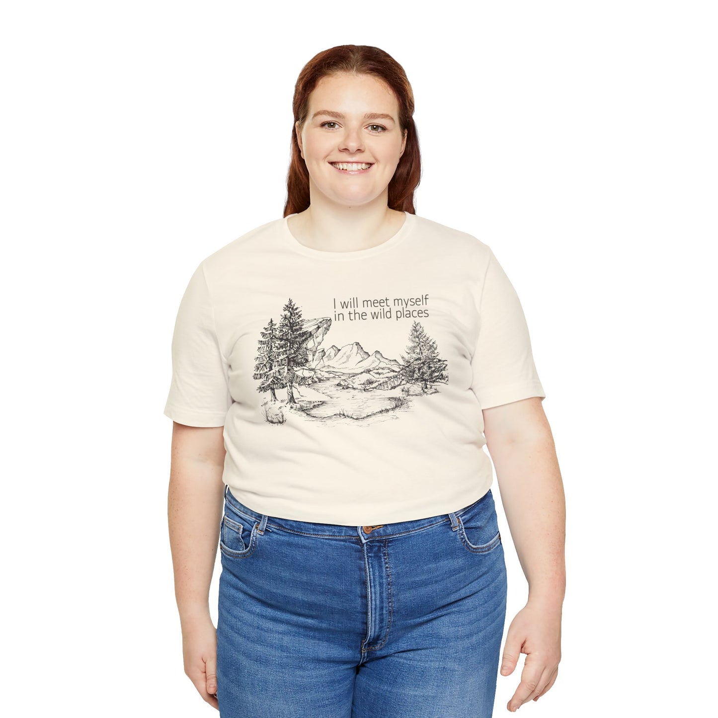 I Will Meet Myself In The Wild Places - Line Drawn Unisex Jersey Short Sleeve Tee