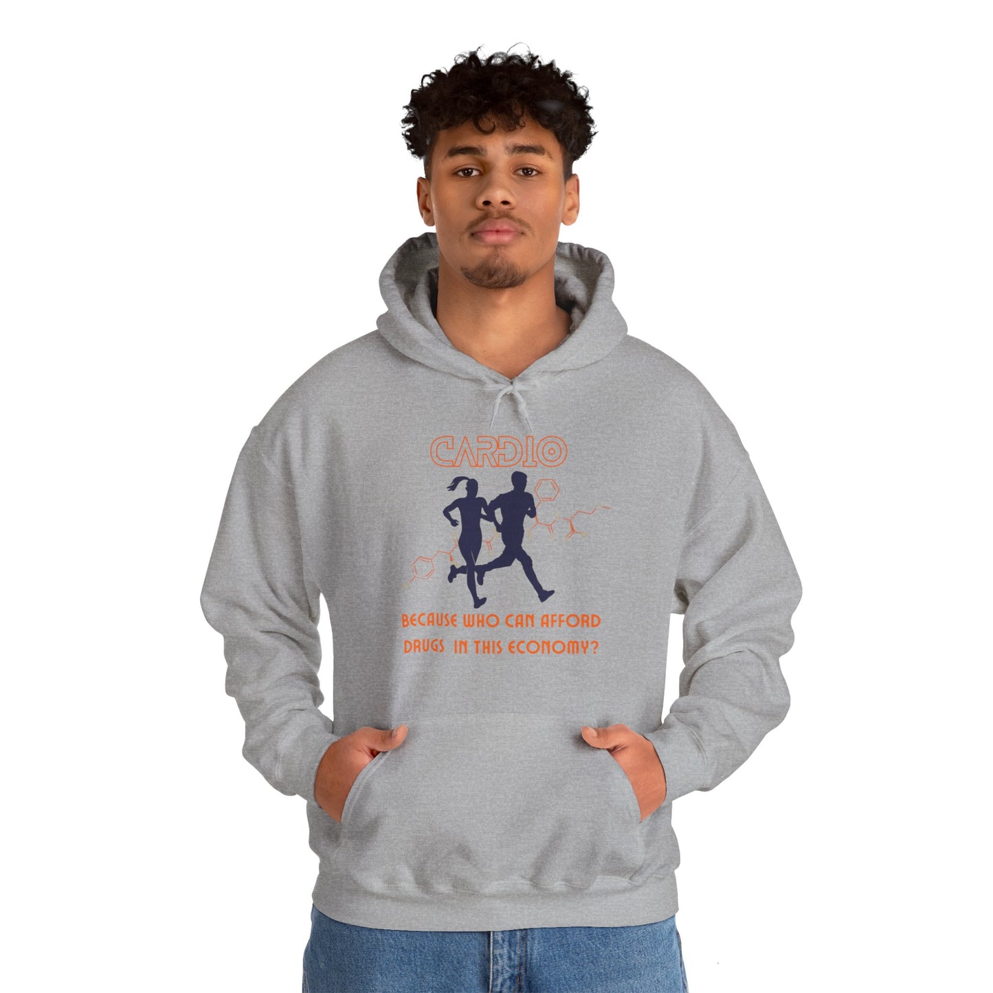 Cardio is Cheaper Than Drugs Unisex Heavy Blend™ Hooded Sweatshirt