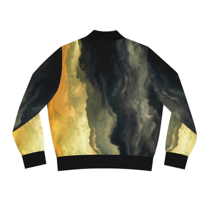 Black & Gold Sky Women's Bomber Jacket (AOP)