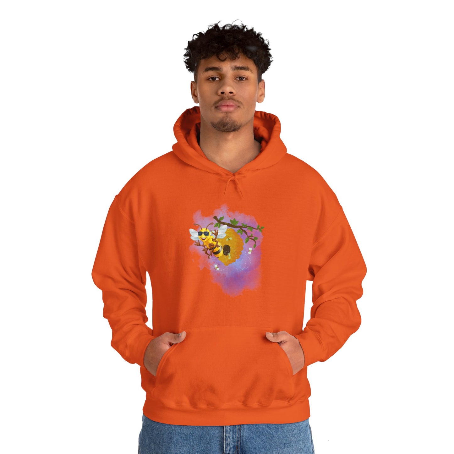 Super Cool Bee, Bro Unisex Heavy Blend™ Hooded Sweatshirt