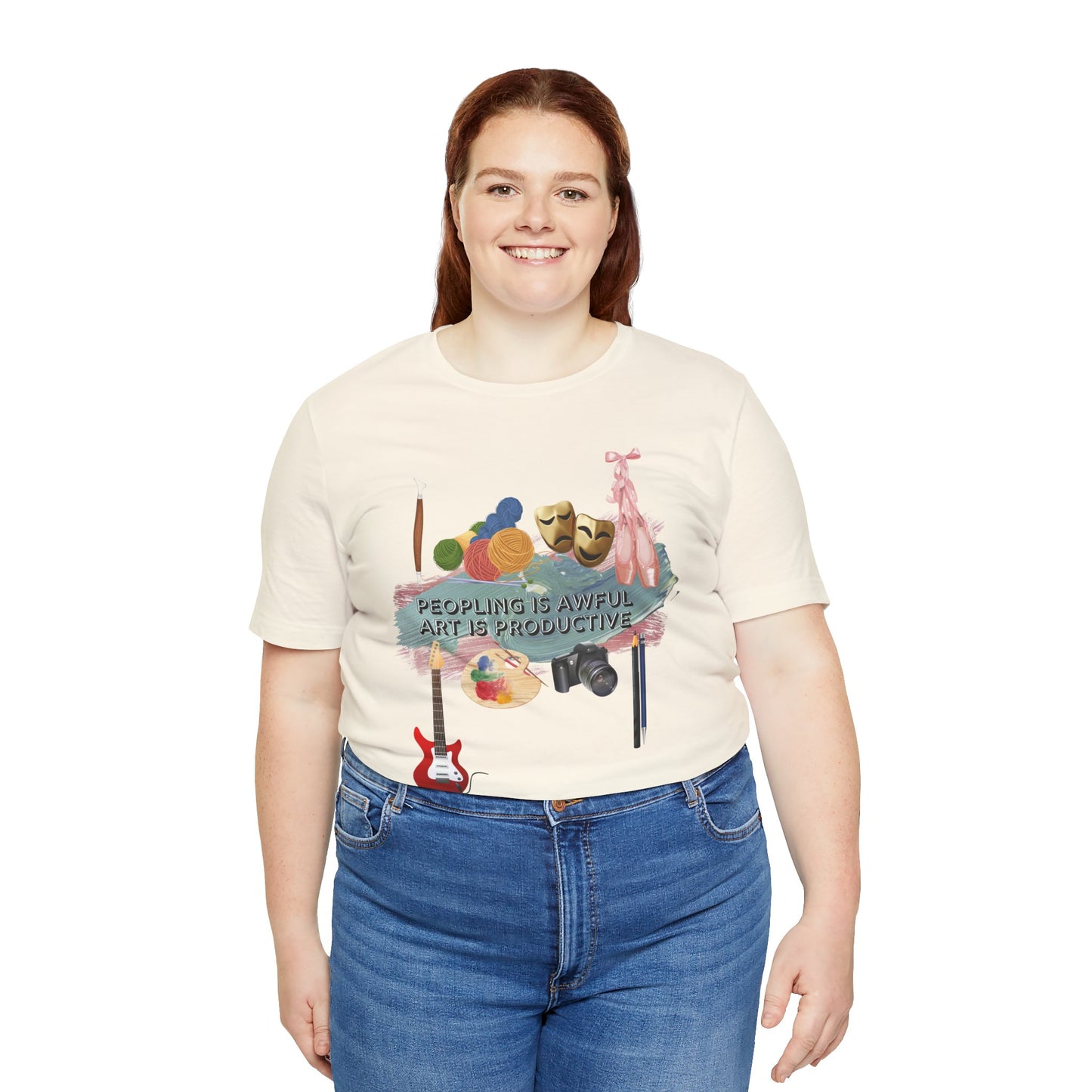 Peopling is Awful, Art is Productive Unisex Jersey Short Sleeve Tee