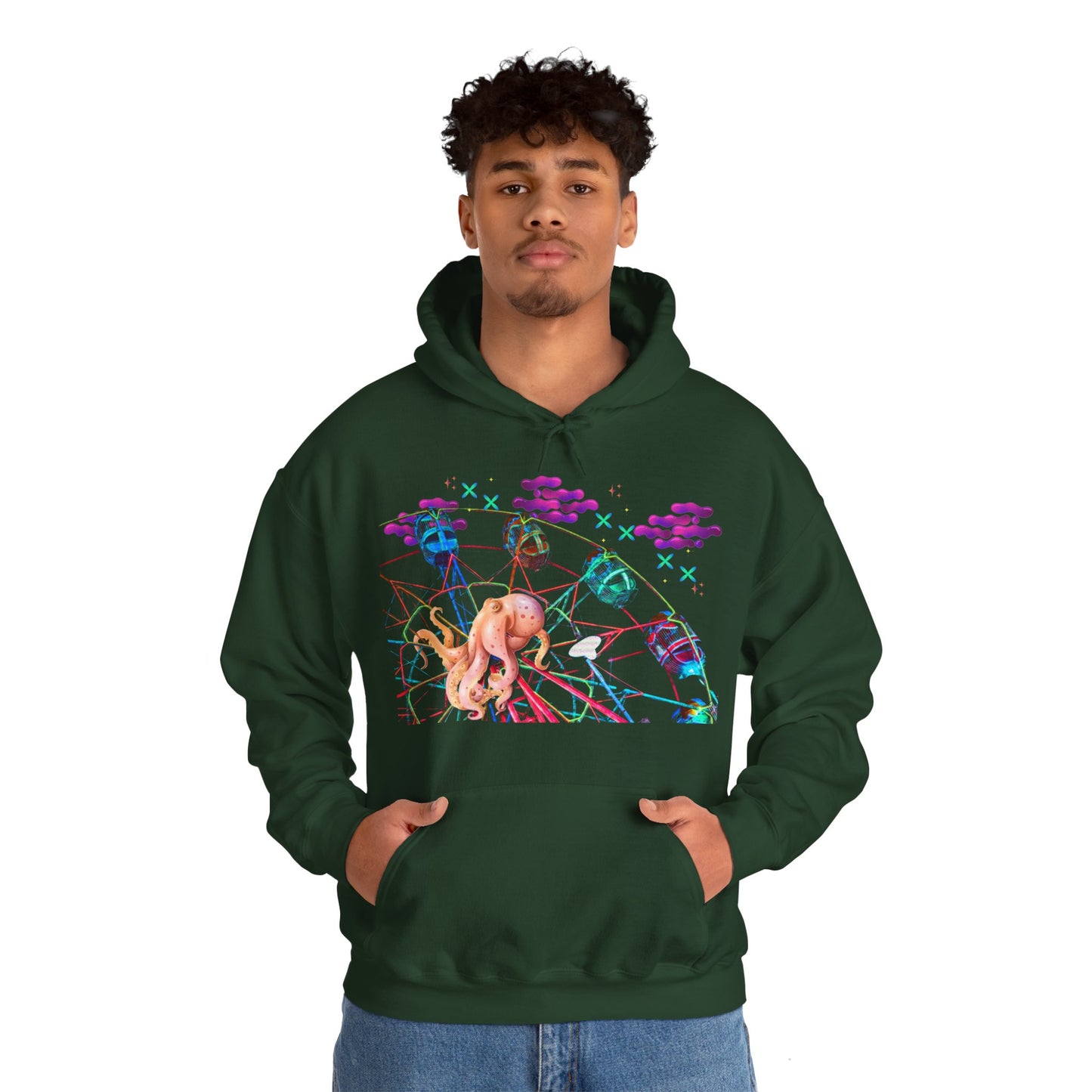 Octopi Ferris Wheel Unisex Heavy Blend™ Hooded Sweatshirt