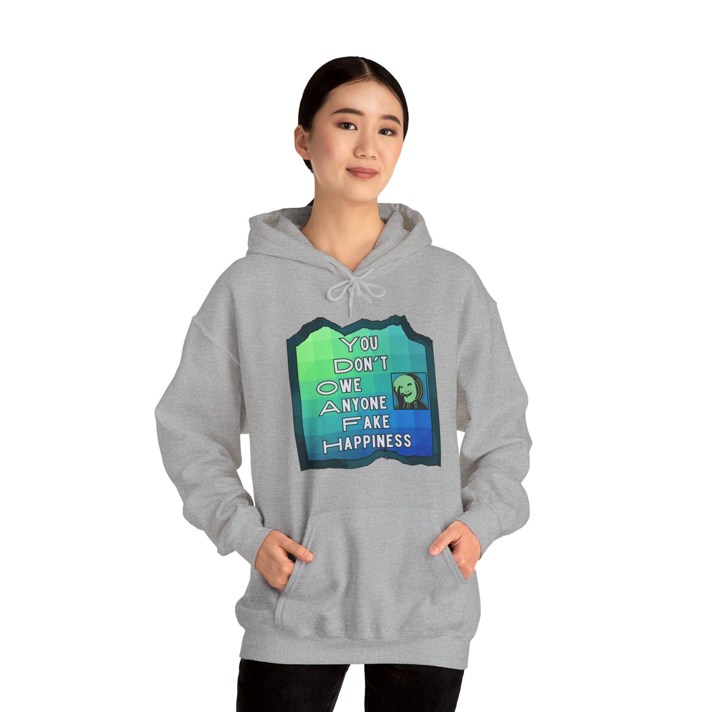 Fake Happiness Unisex Heavy Blend™ Hooded Sweatshirt