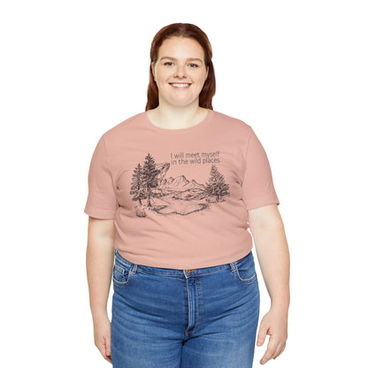 I Will Meet Myself In The Wild Places - Line Drawn Unisex Jersey Short Sleeve Tee