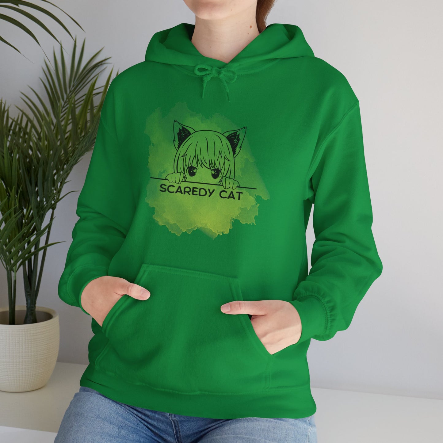 Anime Scaredy Cat Unisex Heavy Blend™ Hooded Sweatshirt