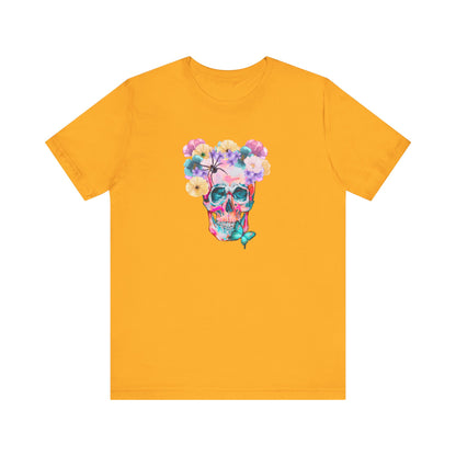 Neon Floral Skull Unisex Jersey Short Sleeve Tee