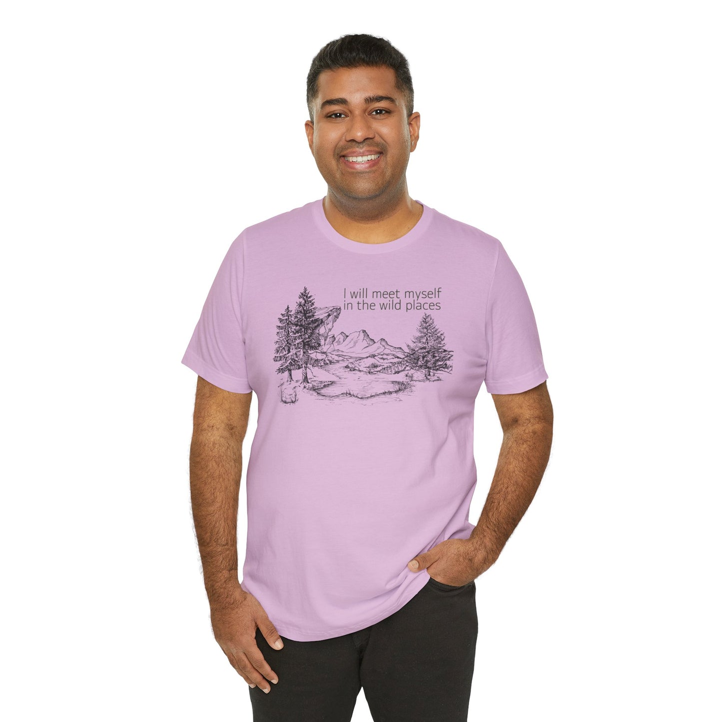 I Will Meet Myself In The Wild Places - Line Drawn Unisex Jersey Short Sleeve Tee