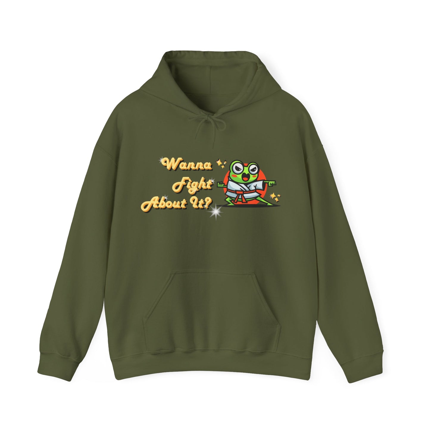 Feeling Froggy "Wanna Fight About It" Unisex Heavy Blend™ Hooded Sweatshirt