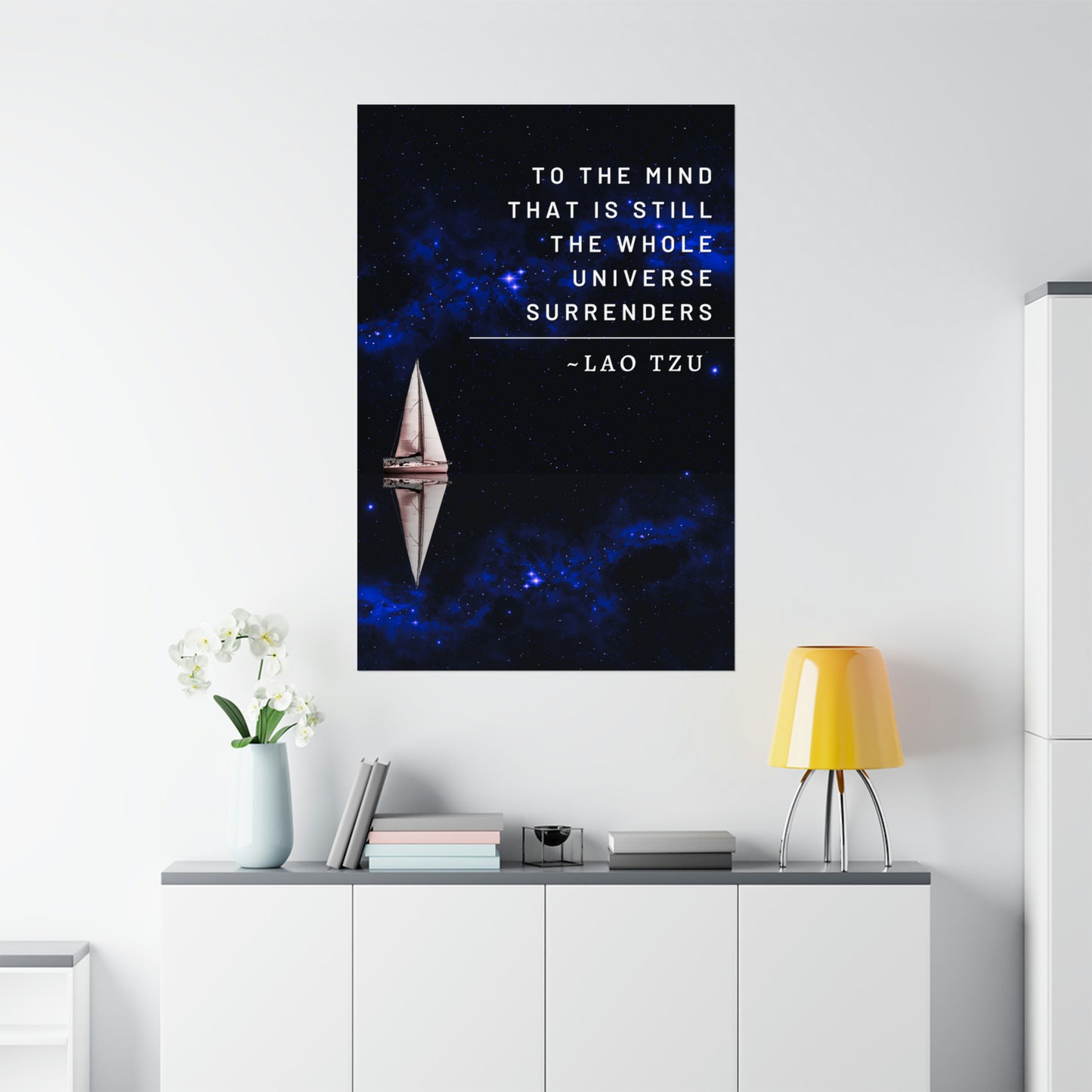 Sailing On An Infinite Night - Lao Tzu Quote Matte Vertical Posters