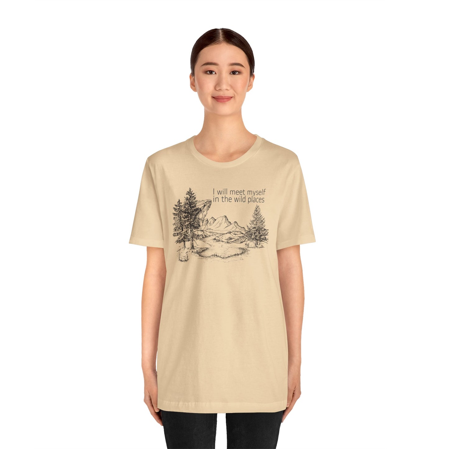 I Will Meet Myself In The Wild Places - Line Drawn Unisex Jersey Short Sleeve Tee