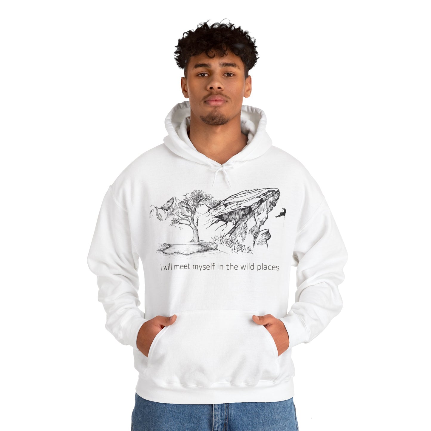 I will meet myself in the wild places - Climber Unisex Heavy Blend™ Hooded Sweatshirt