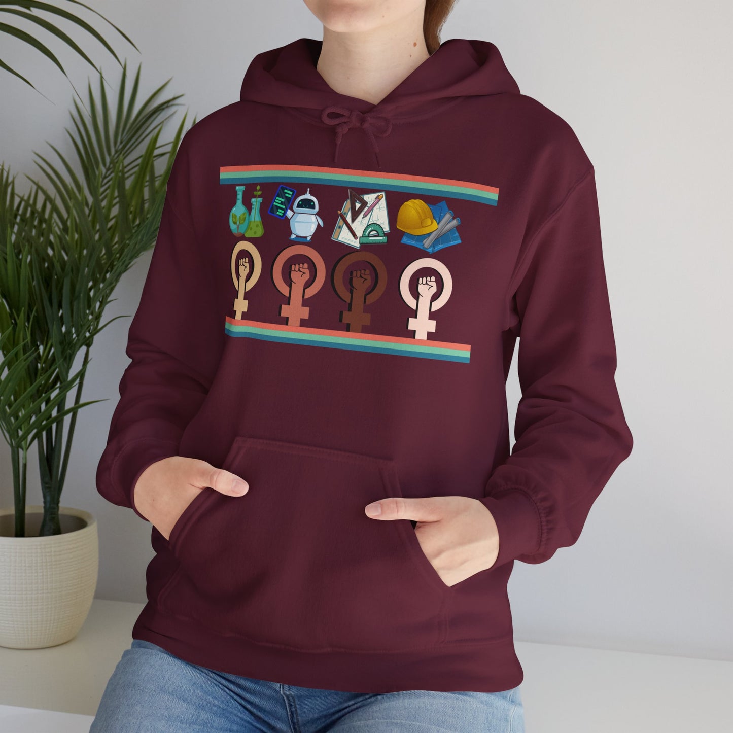 Girls are STEM Unisex Heavy Blend™ Hooded Sweatshirt