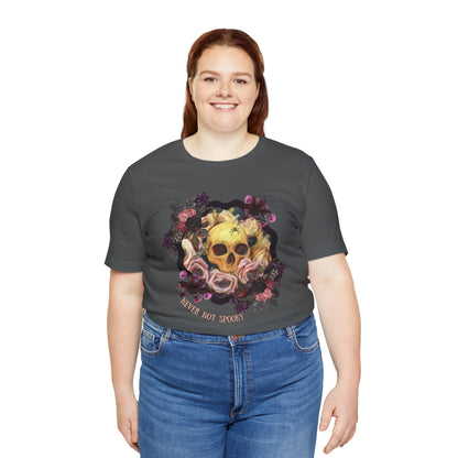 Never Not Spooky - Flower Skull Unisex Jersey Short Sleeve Tee