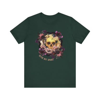 Never Not Spooky - Flower Skull Unisex Jersey Short Sleeve Tee