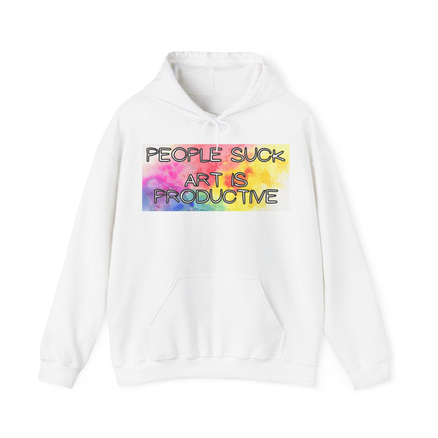 People Suck. Art is Productive. Unisex Heavy Blend™ Hooded Sweatshirt