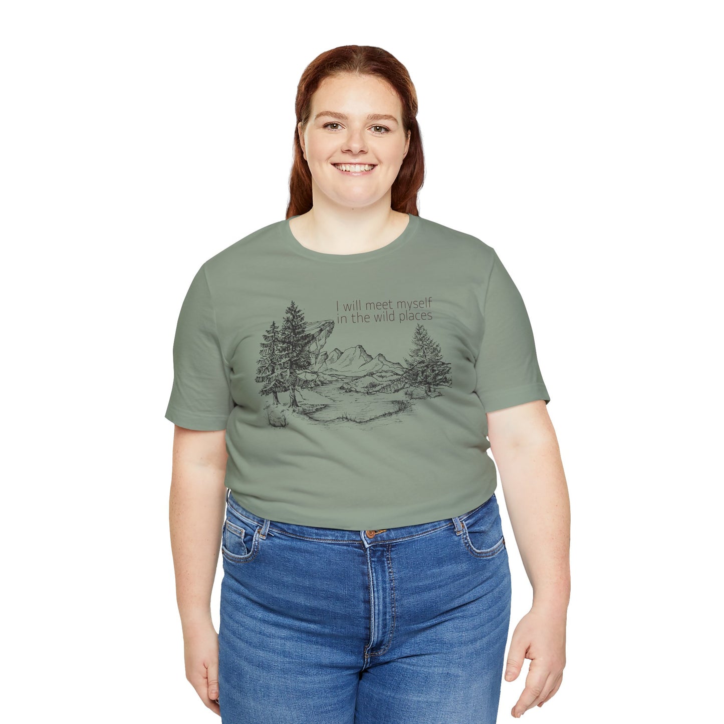 I Will Meet Myself In The Wild Places - Line Drawn Unisex Jersey Short Sleeve Tee