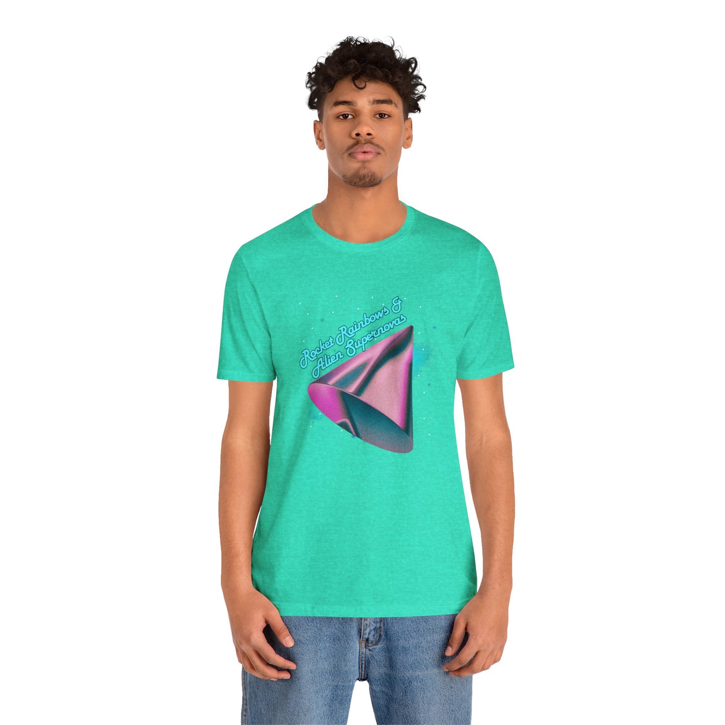 Rocket Rainbows & Alien Supernovas Unisex Jersey Short Sleeve Tee