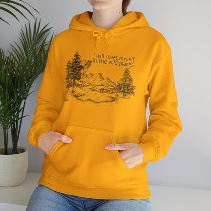 I Will Meet Myself In The Wild Places - Minimalist Unisex Heavy Blend™ Hooded Sweatshirt