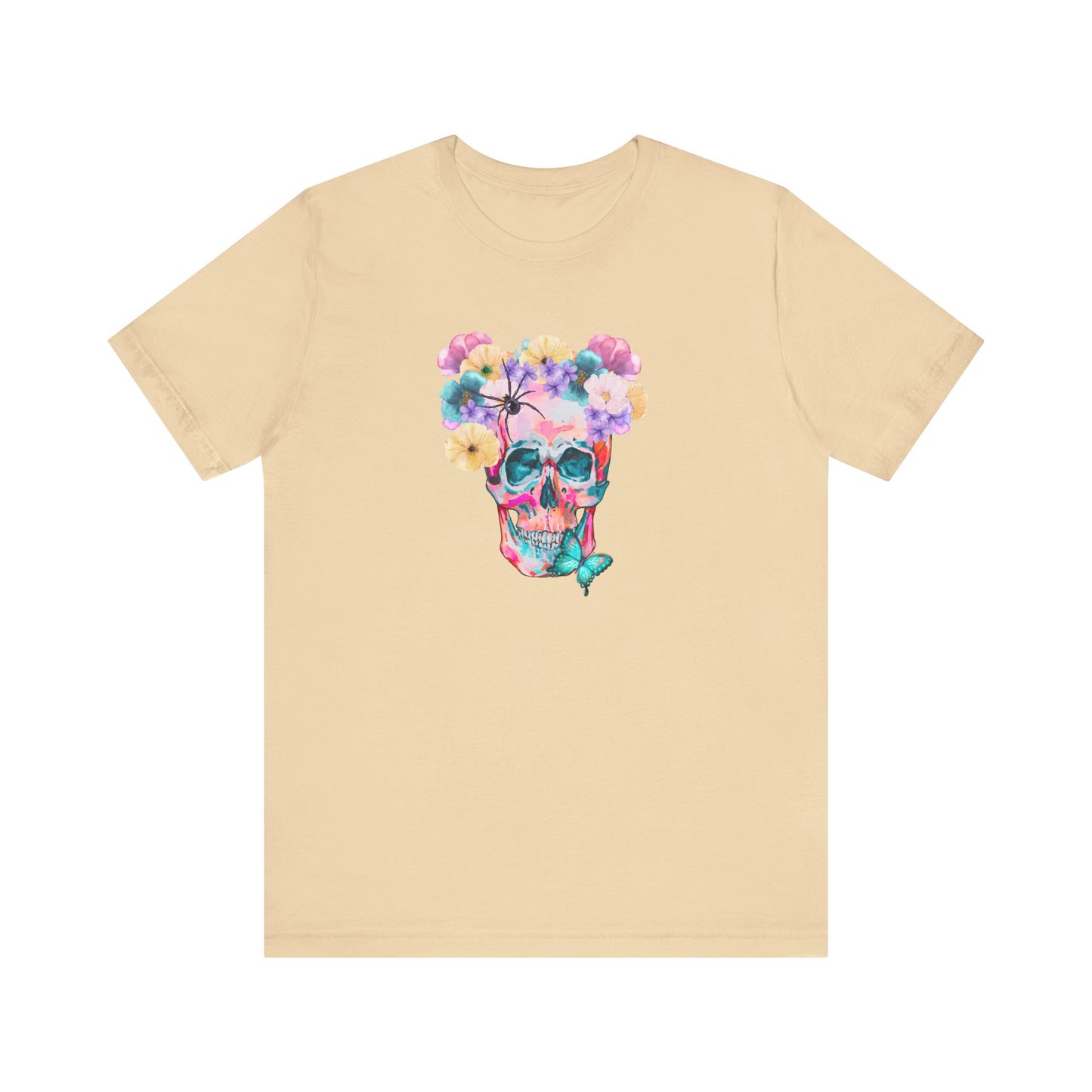 Neon Floral Skull Unisex Jersey Short Sleeve Tee