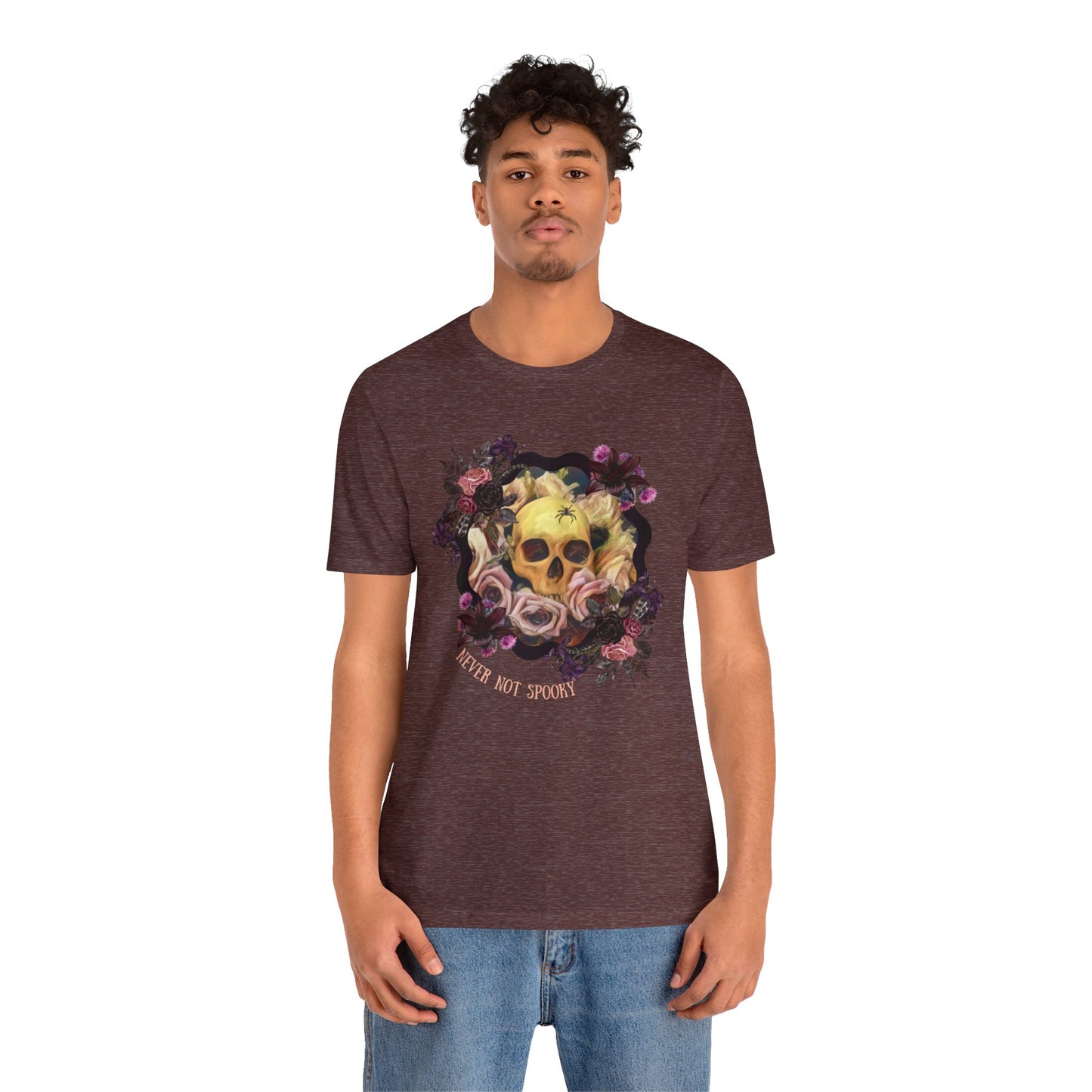 Never Not Spooky - Flower Skull Unisex Jersey Short Sleeve Tee