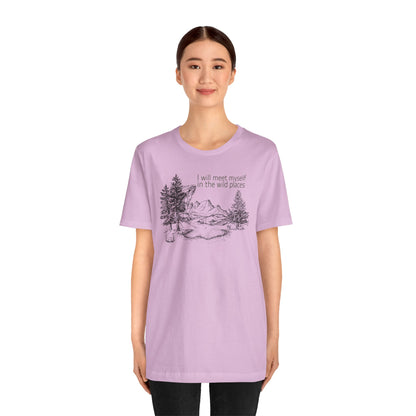 I Will Meet Myself In The Wild Places - Line Drawn Unisex Jersey Short Sleeve Tee