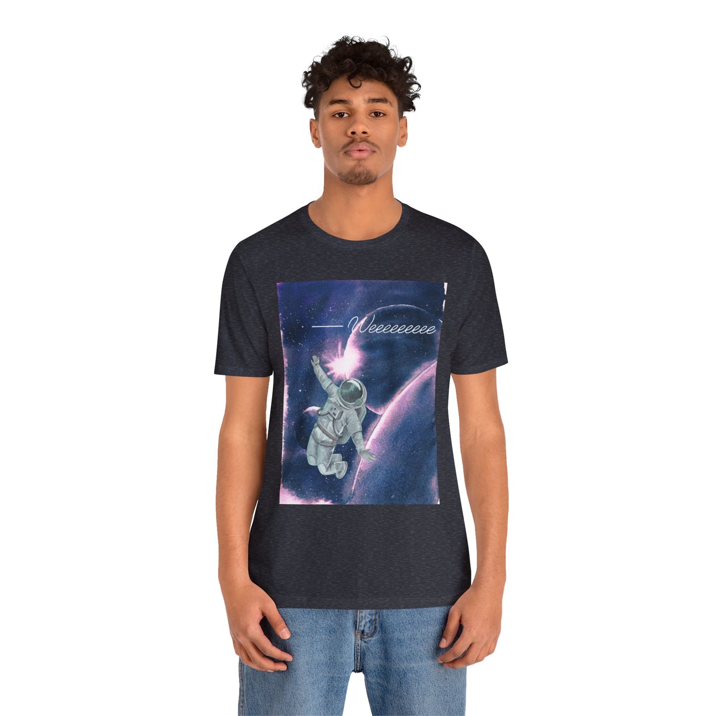 Astronaut says "Weeeeeee" Unisex Jersey Short Sleeve Tee