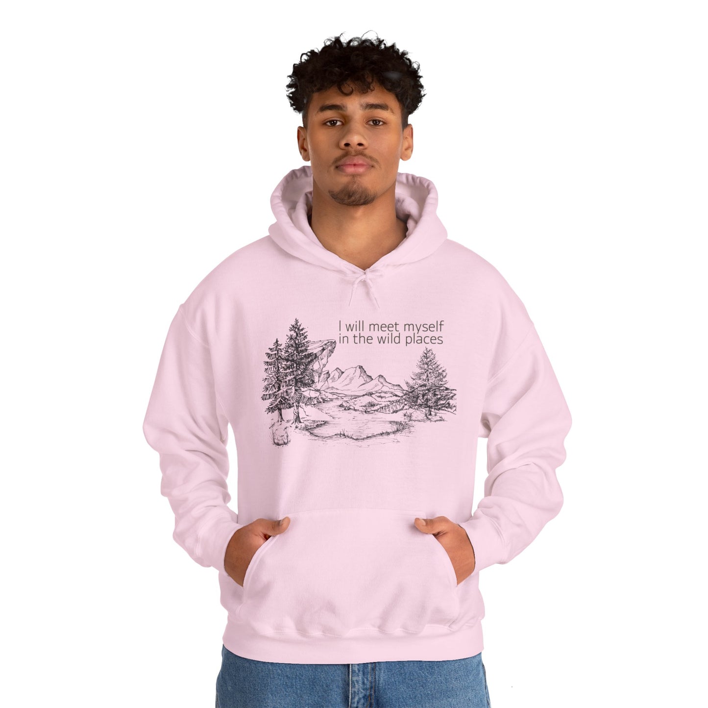 I Will Meet Myself In The Wild Places - Minimalist Unisex Heavy Blend™ Hooded Sweatshirt