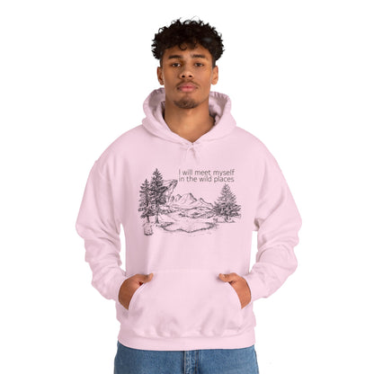 I Will Meet Myself In The Wild Places - Minimalist Unisex Heavy Blend™ Hooded Sweatshirt