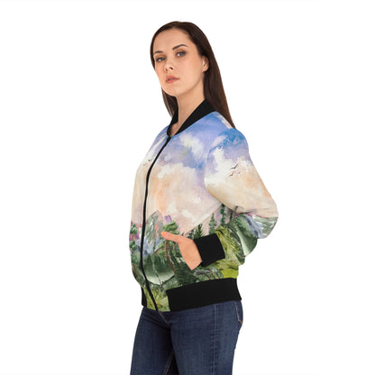 Mountains Women's Bomber Jacket (AOP)