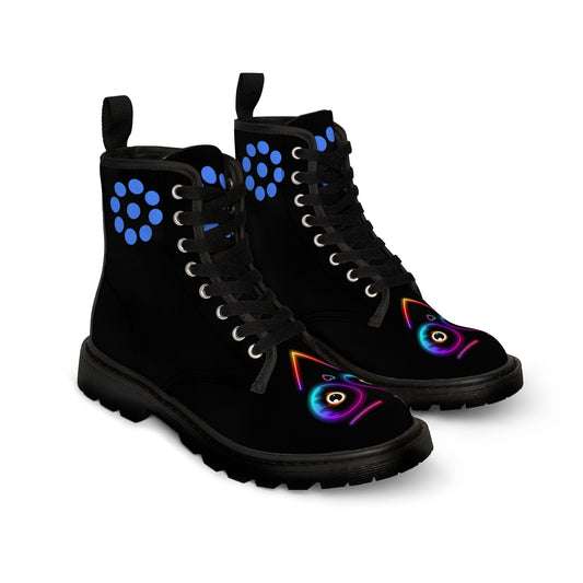 Neon Happy Face Men's Canvas Boots