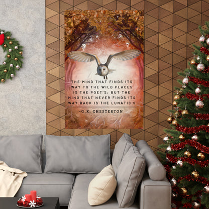 Owl in the Woods - GK Chesterton Quote Matte Vertical Posters