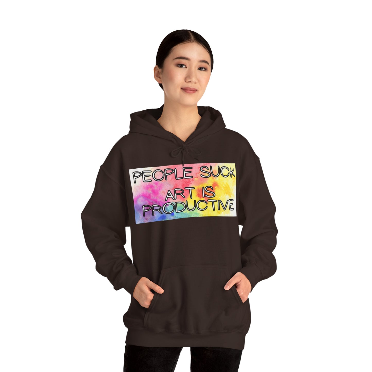 People Suck. Art is Productive. Unisex Heavy Blend™ Hooded Sweatshirt