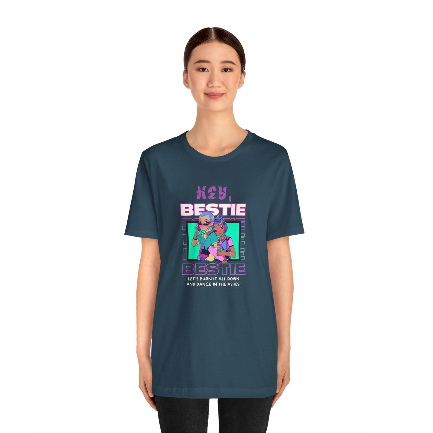 Hey Bestie... Unisex Jersey Short Sleeve Tee