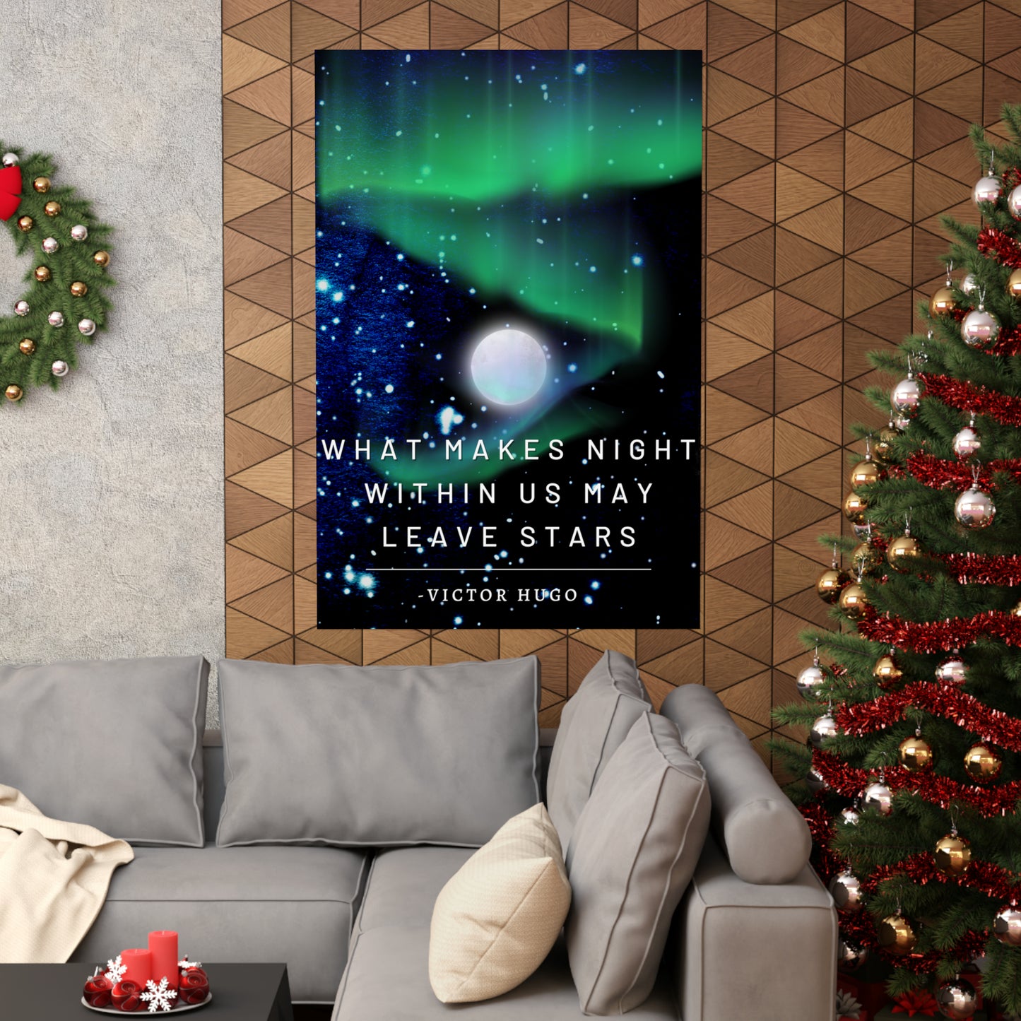 Aurora Borealis - Victor Hugo Quote Matte Vertical Posters