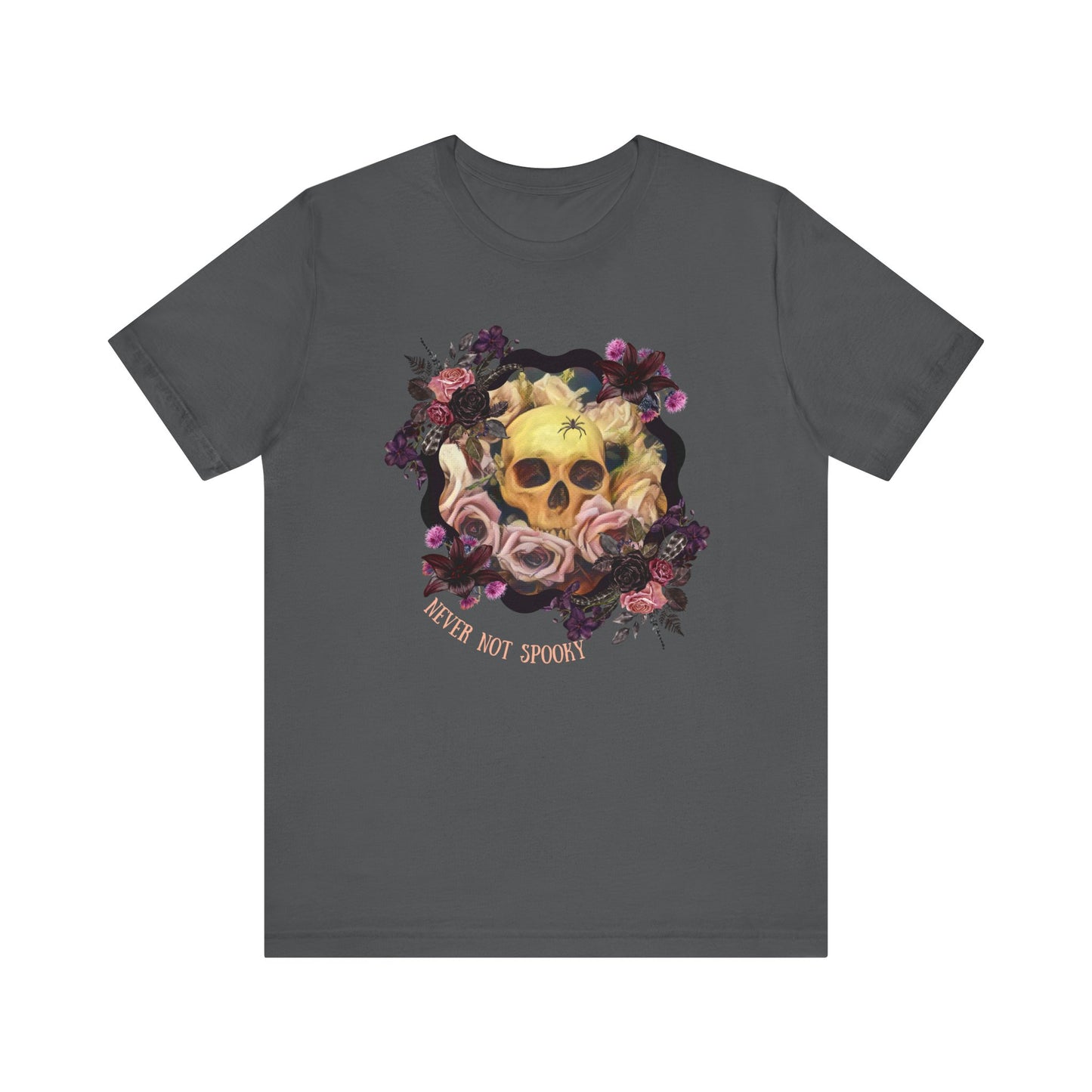 Never Not Spooky - Flower Skull Unisex Jersey Short Sleeve Tee