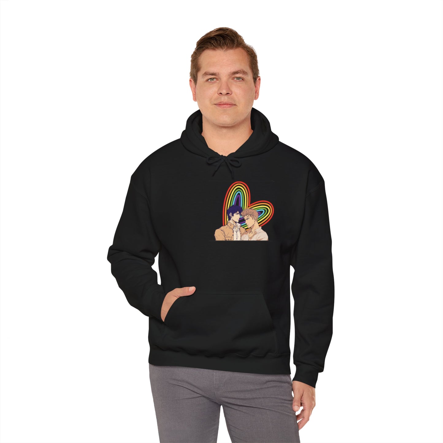 Anime Boy Love Pride Unisex Heavy Blend™ Hooded Sweatshirt