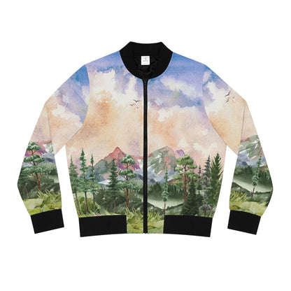 Mountains Women's Bomber Jacket (AOP)