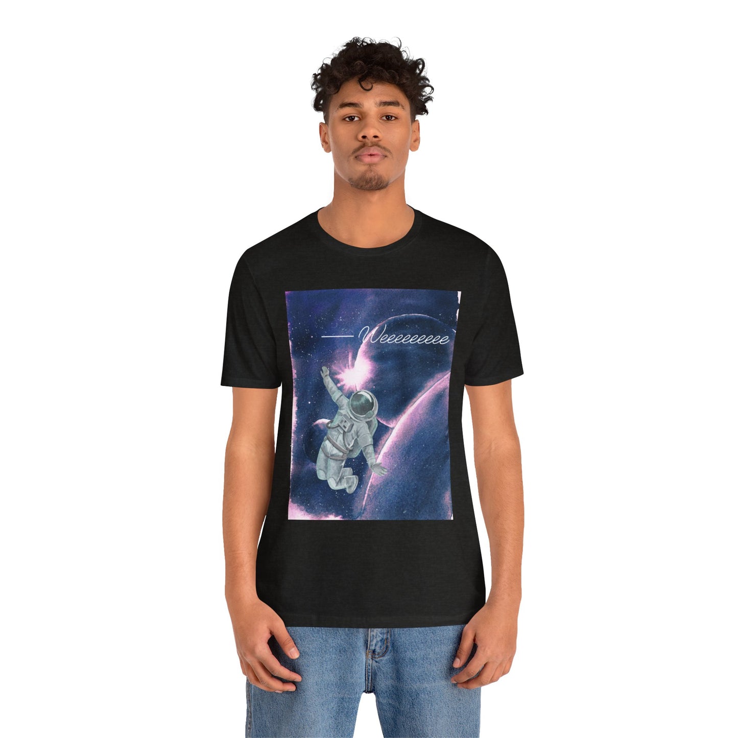 Astronaut says "Weeeeeee" Unisex Jersey Short Sleeve Tee