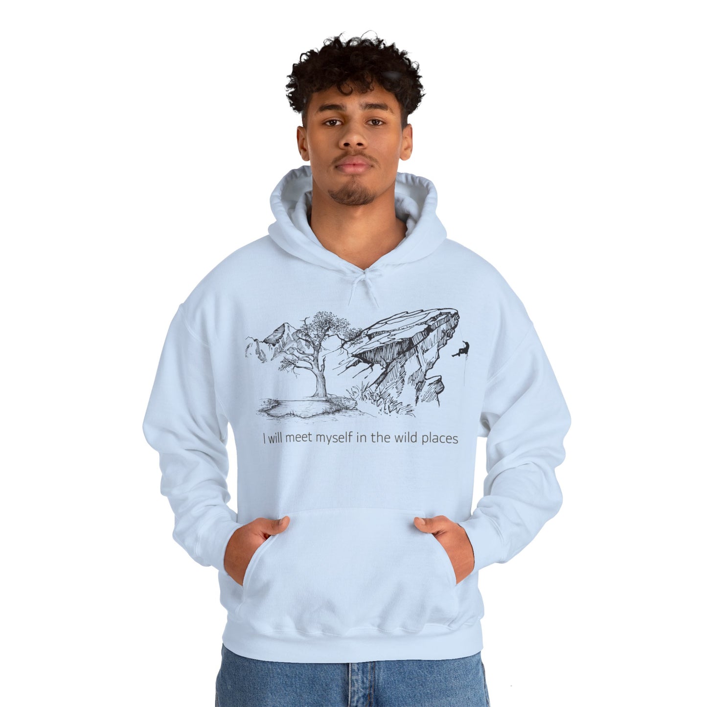 I will meet myself in the wild places - Climber Unisex Heavy Blend™ Hooded Sweatshirt