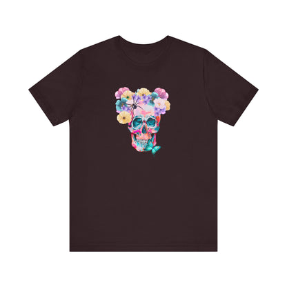 Neon Floral Skull Unisex Jersey Short Sleeve Tee