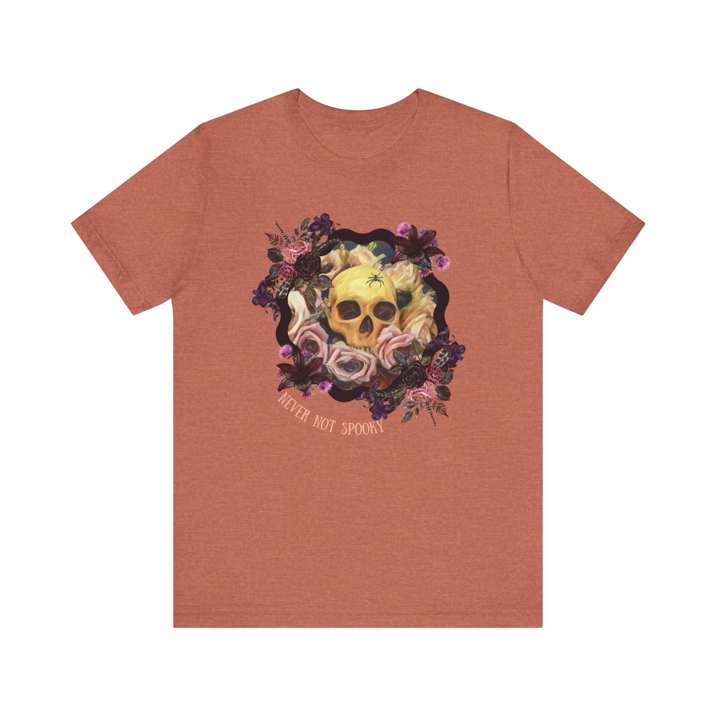 Never Not Spooky - Flower Skull Unisex Jersey Short Sleeve Tee