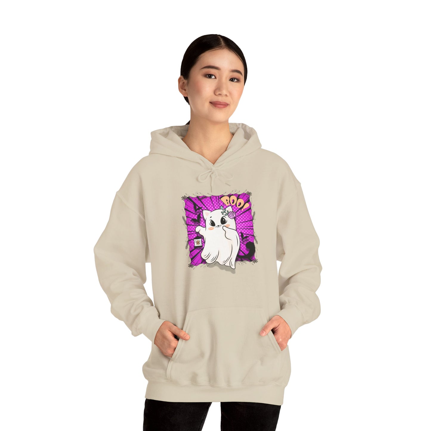 Boo Kitty Unisex Heavy Blend™ Hooded Sweatshirt